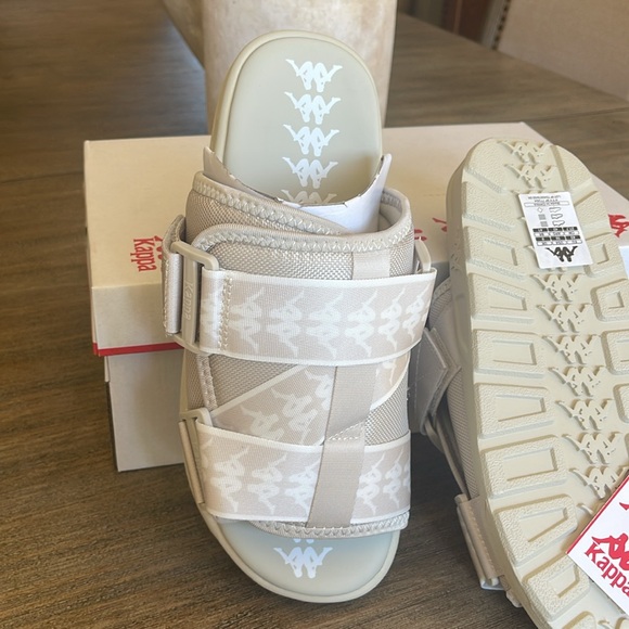 NIB KAPPA UNISEX 222 BANDA MITEL 1 CHUNKY SOLE SLIDES BEIGE OFFWHITE EU43 SIZE10 - Picture 4 of 13